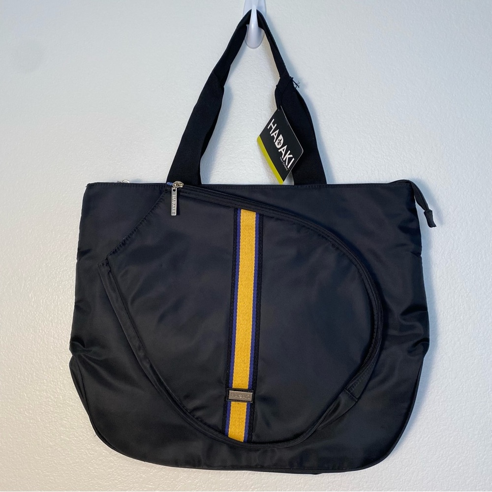 Hadaki Court-Ready Tennis Tote Black & Yellow NWT